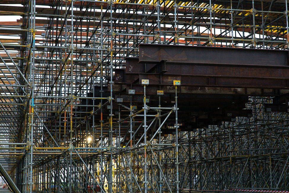 Detail ondersteuningsconstructie van Beltek Matemco